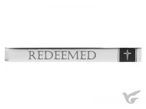 Productafbeelding: voorkant van Tie bar etched Redeemd