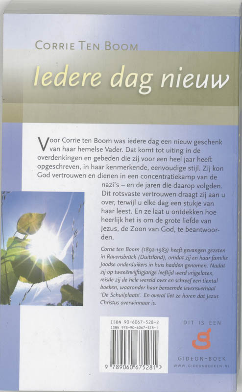 Productafbeelding: achterkant van Iedere dag nieuw