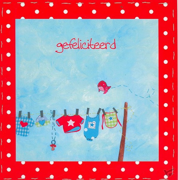 Productafbeelding: voorkant van Wenskaart geboorte rode stip