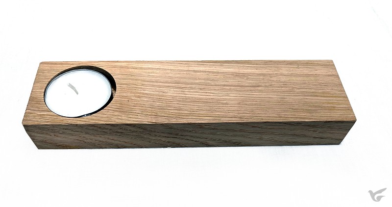 Productafbeelding: voorkant van Oak wood candleholder