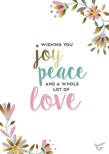 Productafbeelding: voorkant van Joy peace love wit